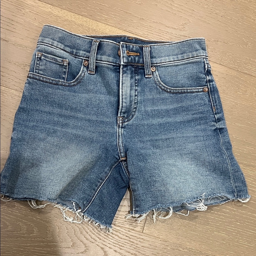 Express Blue Jean Shorts with Frayed Hem